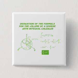 Derivation of the formula for volume of sphere pinback button