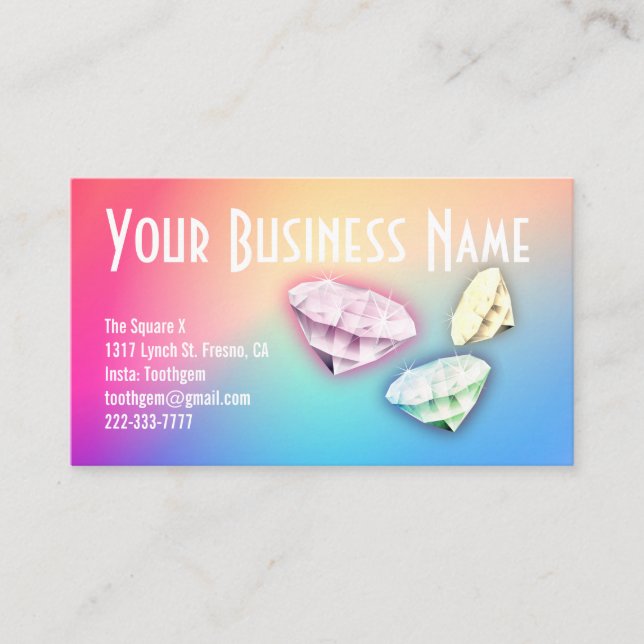 Dermal piercing unique Custom Loyalty Punch Business Card (Front)