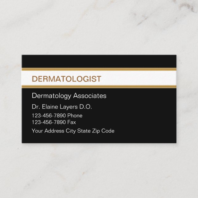 Dermatologist Business Cards (Front)