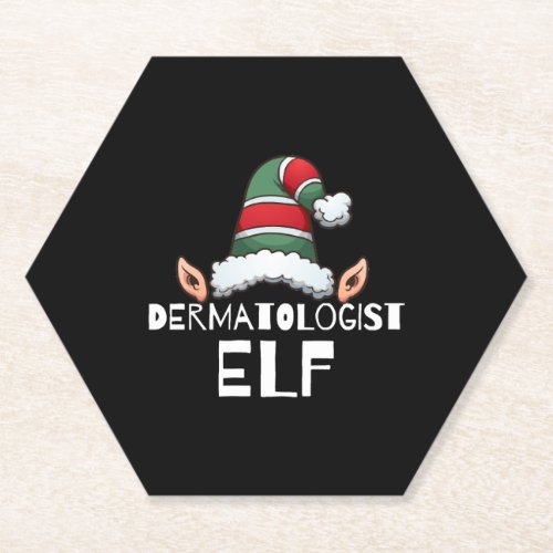Dermatologist Elf Christmas Holidays Xmas Elves Paper Coaster