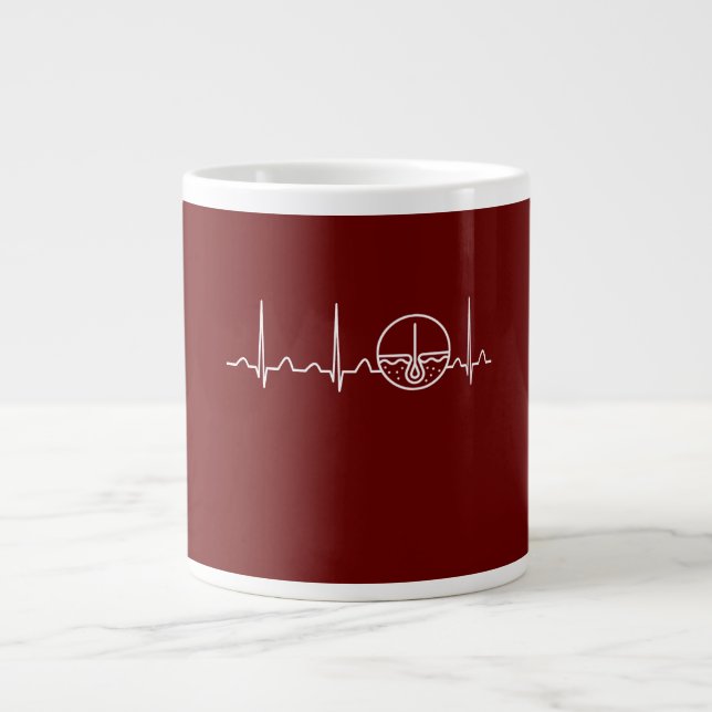 Dermatologist Heartbeat Giant Coffee Mug (Front)