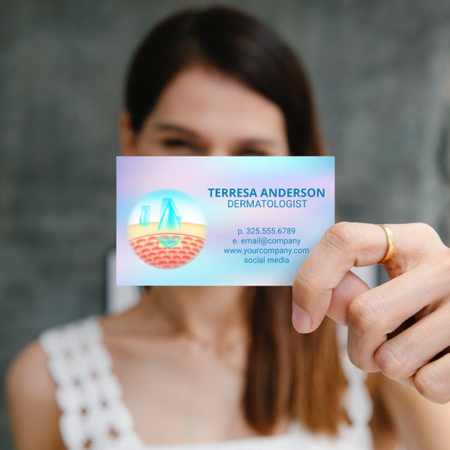 Dermatologist Logo Skin Moisture  Business Card (Creator Uploaded)