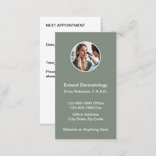 Dermatologist Medical Appointment Cards Vertical