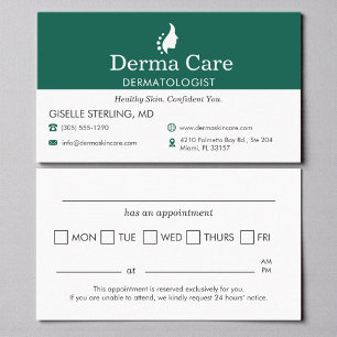 Dermatologist Skin Care Office Appointment Card