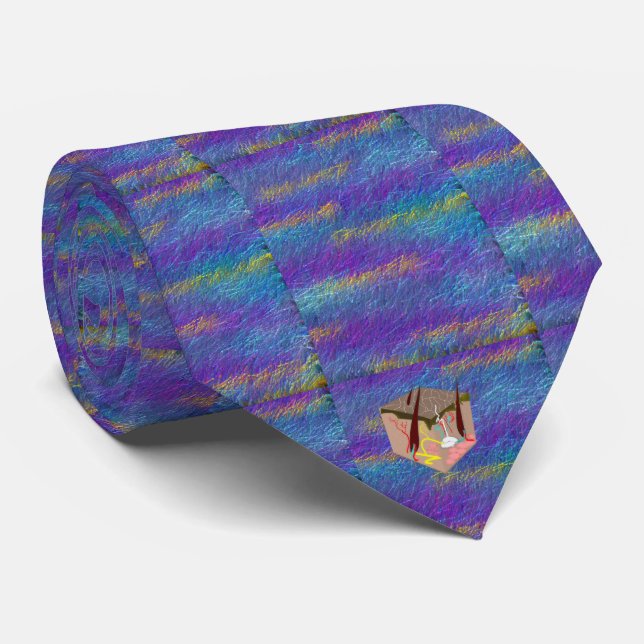 Dermatologist Skin Layers Purple Neck Tie (Rolled)