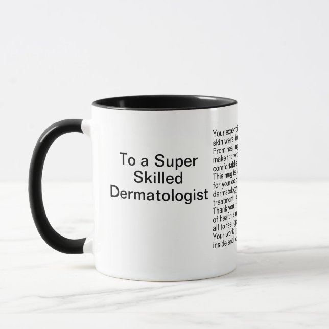 Dermatologist Thank You Message Mug (Left)