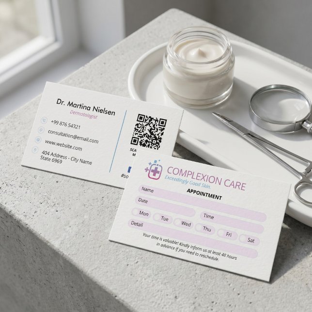 Dermatology Clinic Business | Clean Appointment Card (Creator Uploaded)