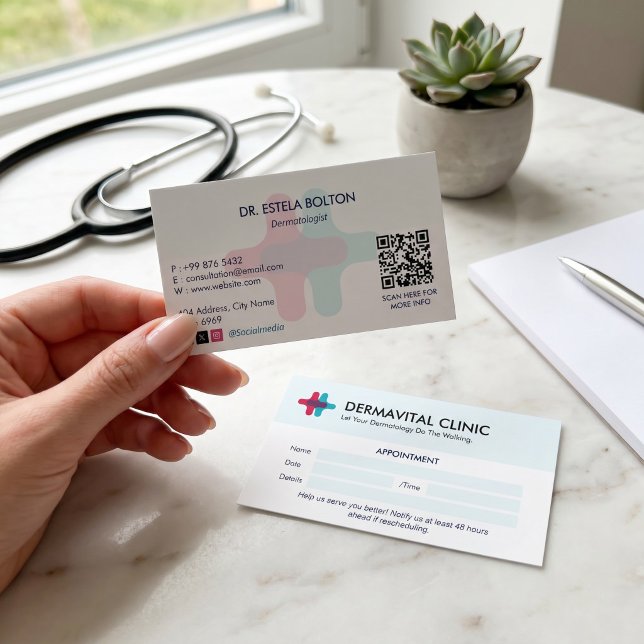 Dermatology Clinic Business | Clean Appointment Card (Creator Uploaded)