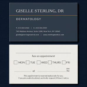 Dermatology Doctor Office Appointment Reminder Business Card