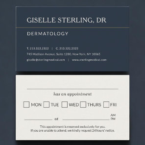 Dermatology Doctor Office Appointment Reminder Card