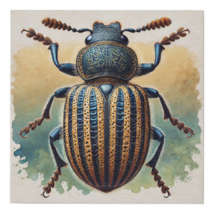 Dermestid Beetle in Watercolor and Ink 280824IREF2 Faux Canvas Print