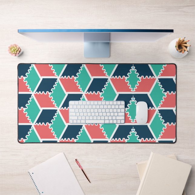 dern Geometric 3D Color Cube Desk Mat – Stylish (Office 1)