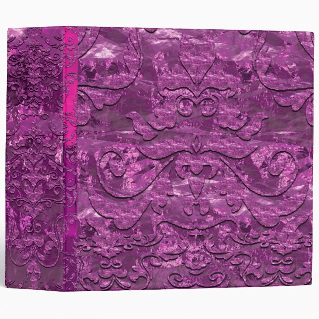 Derougge Passion Damask 3 Ring Binder (Front/Spine)
