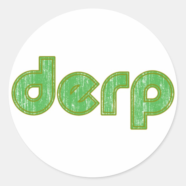 Derp 2 classic round sticker (Front)