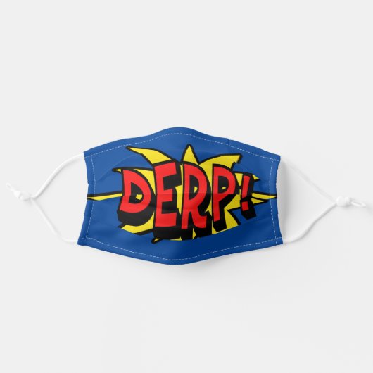 Derp Adult Cloth Face Mask (Front, Unfolded)