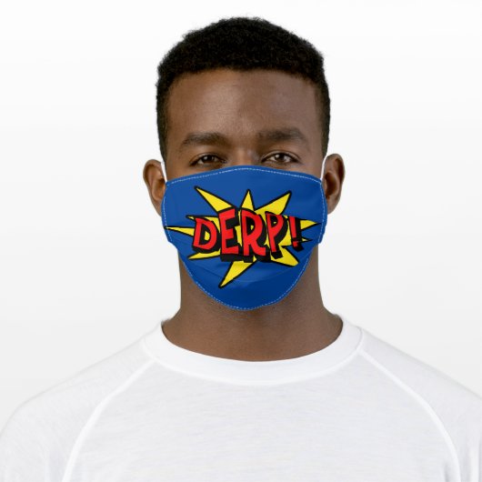 Derp Adult Cloth Face Mask (Worn)