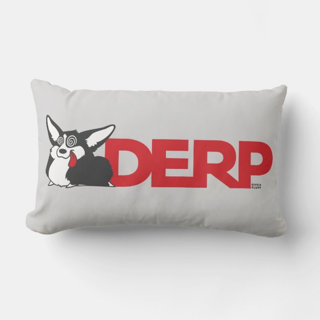 Derp Corgi Lumbar Pillow (Front)