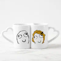 Vintage Pair of Espresso Coffee Cups for a Couple beauty and the Beast. 2  Espresso Coffee Mugs Made in Italy. Anniversary Funny Gift 