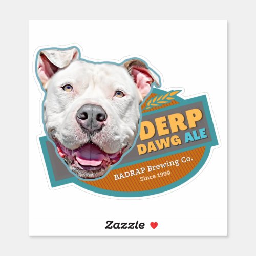 Derp Dog Beer Label Sticker