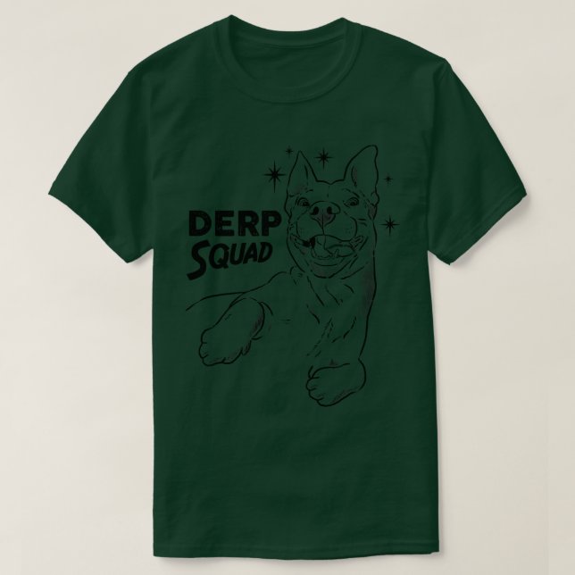 Derp Squad Derpy Pitbull Derpy Dog T-Shirt (Design Front)