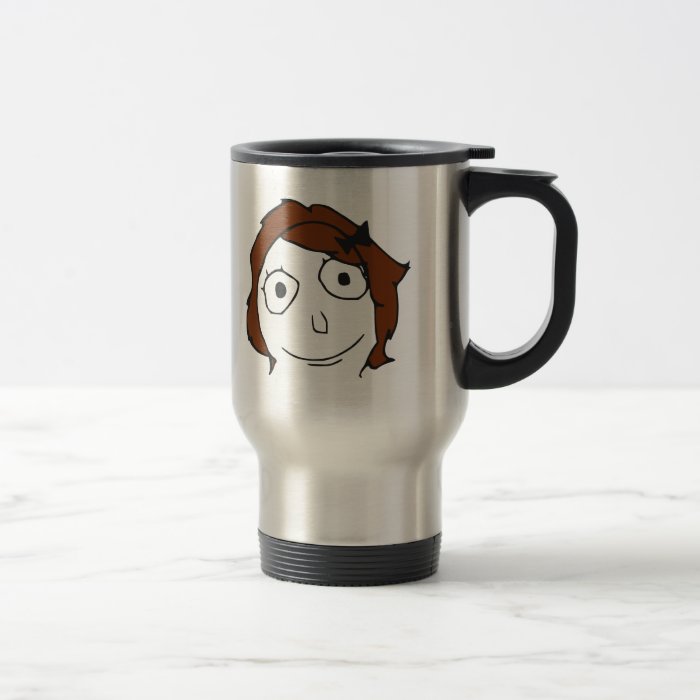 Derpina Brown Hair Rage Face Meme Coffee Mug