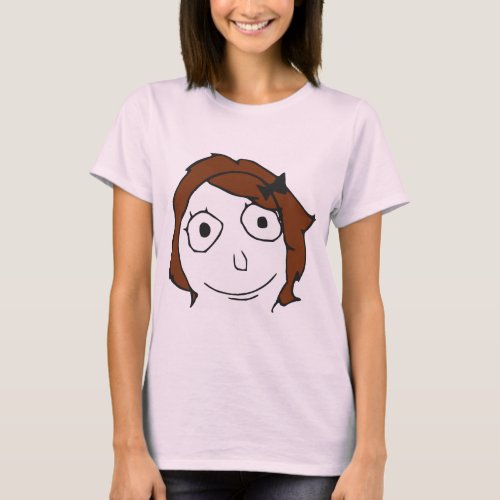 Derpina Brown Hair Rage Face Meme T_Shirt