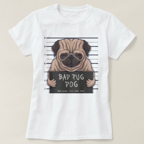 Derpy Bad Pug T_Shirt