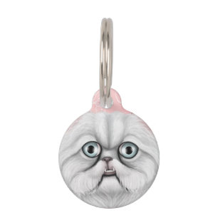 Derpy Cat Face Pet ID Tag