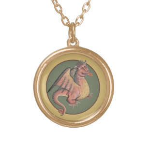Derpy Dragon Gold Plated Necklace