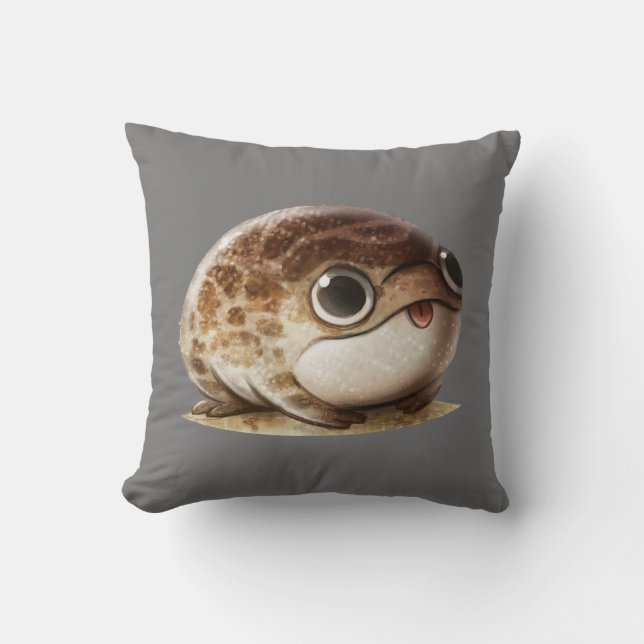 Derpy Sand Froggy Throw Pillow (Front)