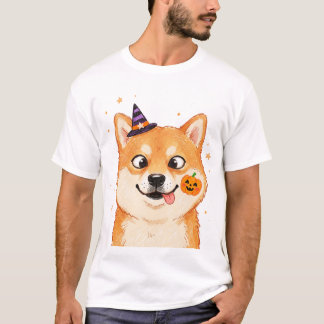 Derpy Shiba Inu Halloween Pumpkin  T-Shirt