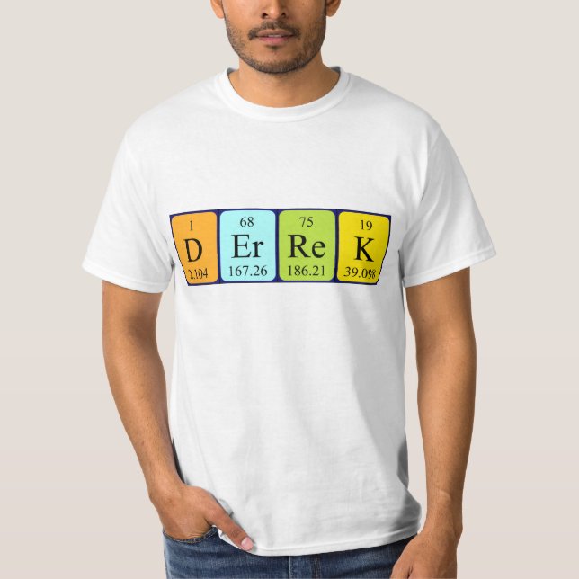 Derrek periodic table name shirt (Front)