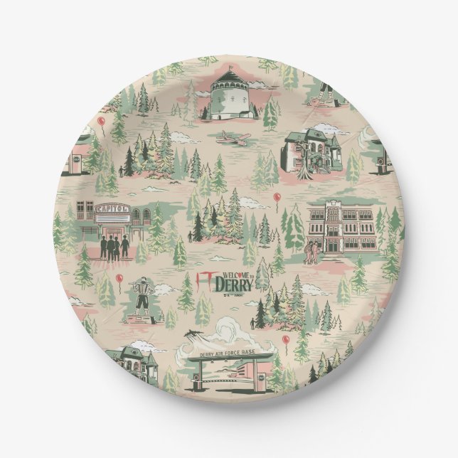 Derry Locations Pattern Paper Plates (Front)