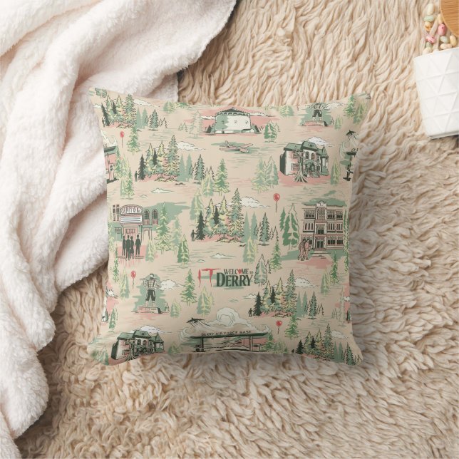 Derry Locations Pattern Throw Pillow (Blanket)