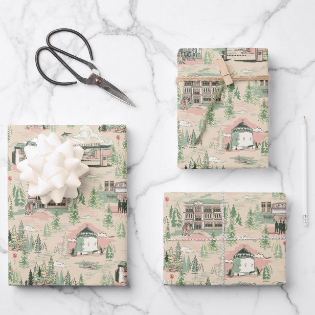 Derry Locations Pattern Wrapping Paper Sheets (Front)