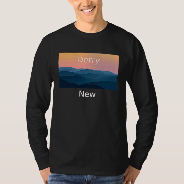 Derry New Hampshire Mountain sunset hometown T-Shirt (Front)