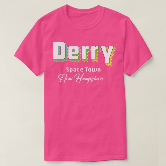 Derry New Hampshire Yellow Text T-Shirt (Design Front)
