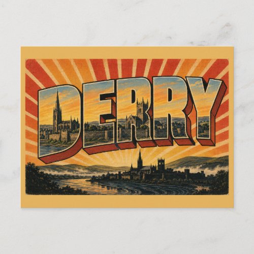 DerryLondonderry Northern Ireland Vintage Travel Postcard