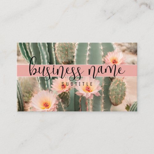 Derset Cactus  Flowers Boho Business Card