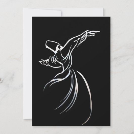 Dervish Line Drawing Calligrapy Style In White (Front)