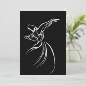 Dervish Line Drawing Calligrapy Style In White (Standing Front)