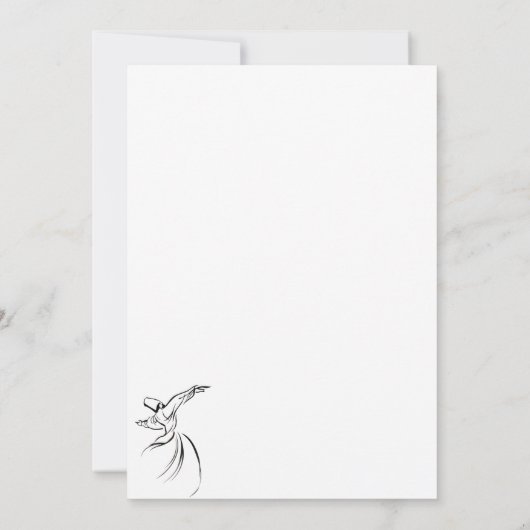 Dervish Line Drawing Calligrapy Style In White (Back)