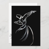 Dervish Line Drawing Calligrapy Style In White (Front/Back)
