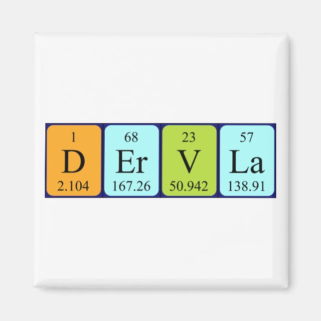 Dervla periodic table name magnet (Front)