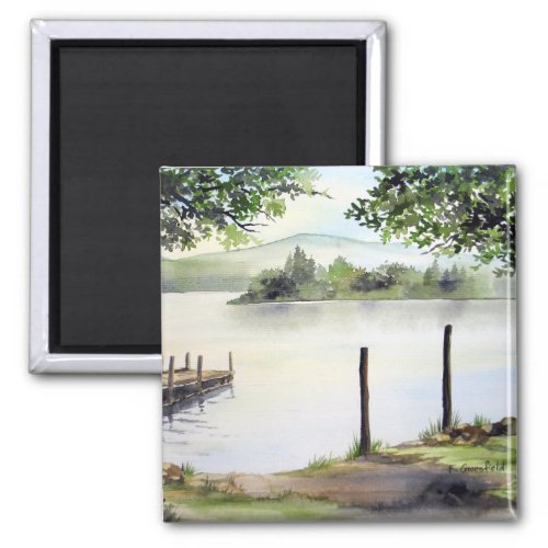 Derwent Water Keswick England Watercolor Painting Magnet