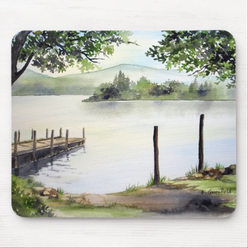 Derwent Water Keswick England Watercolor Painting Mouse Pad