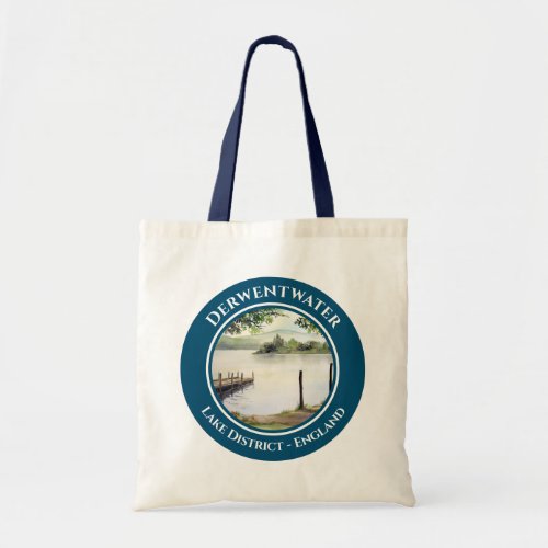 Derwent Water Keswick England Watercolor Painting Tote Bag