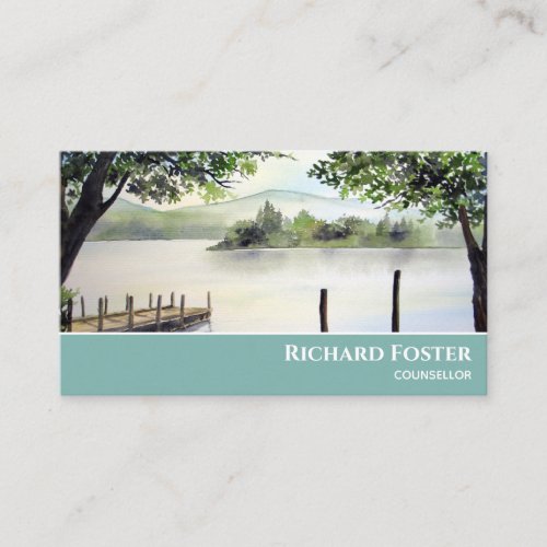 Derwent Water Lake District Watercolor Painting Business Card