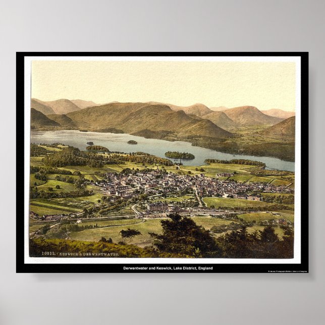 Derwentwater and Keswick, Lake District, England Poster (Front)