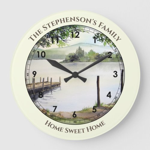 Derwentwater Lake District Cumbria Watercolour Large Clock